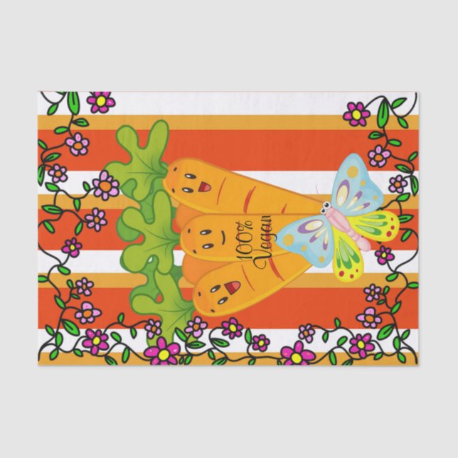 Tissue Paper 100% Vegan Carrots Peas (Front)