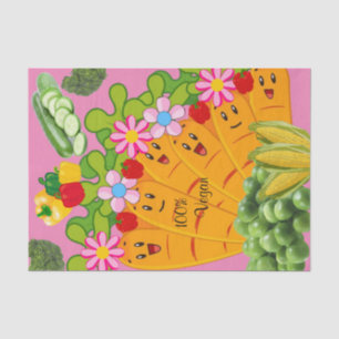 Tissue Paper 100% Vegan Carrots Peas Floral