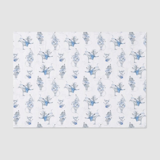 Tissue Paper (25cm x 38cm) - Christmas Mice (Front)