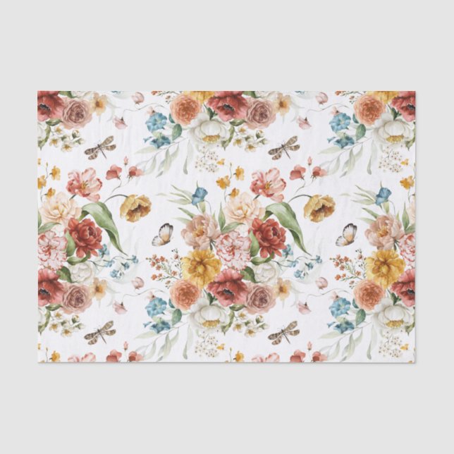 Tissue Paper 3 sheets, Dutch Still Life Floral Art (Front)
