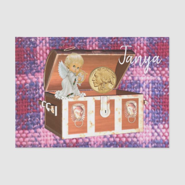 Tissue Paper Angel Plaid (Front)