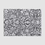 Tissue Paper Antique Floral Decoupage white black
