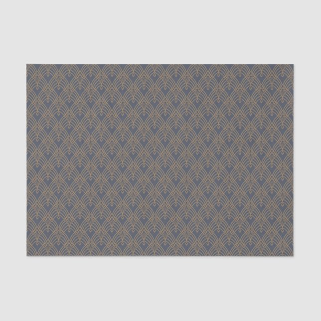 Tissue Paper - Art Deco Fan Design Lilac/Gold 3 (Front)
