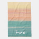 Tissue Paper Art Sunset Custom Design Kitchen Towel at Zazzle