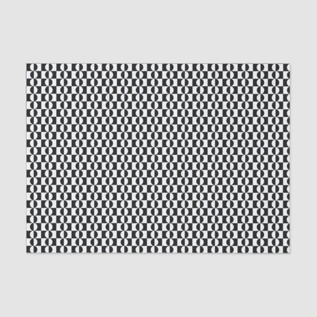Tissue Paper B+W Mid-century Half Moon Check (Front)