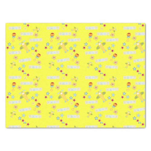 Tissue Paper Baby Airplane Yellow