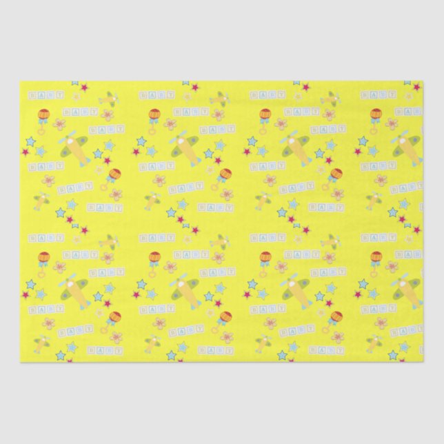Tissue Paper Baby Airplane Yellow (Front)