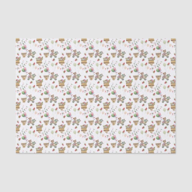 Tissue Paper - Bears, Balloons & Berries Pattern (Front)