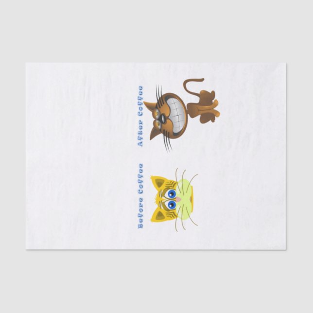 Tissue Paper Before & After Coffee Cats (Front)