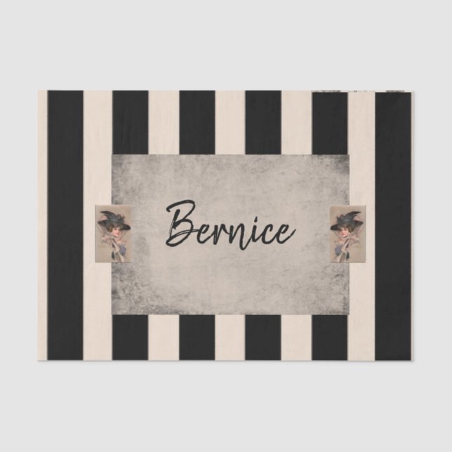 Tissue Paper Beige White Stripes (Front)