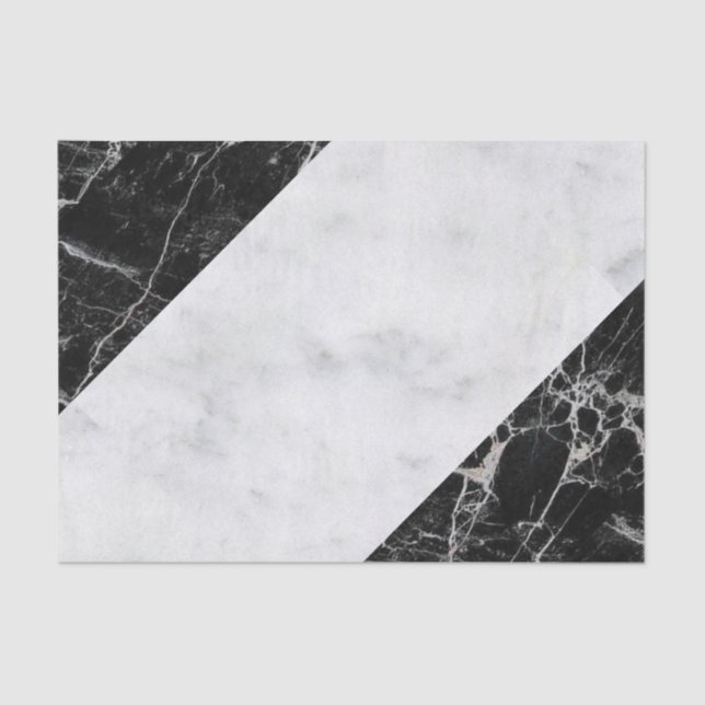 Tissue Paper Black & White Marble (Front)