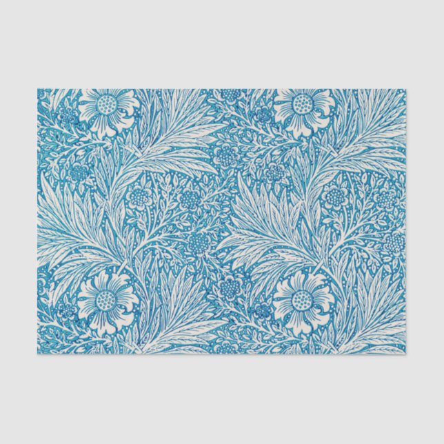 Tissue Paper Blue Ivory William Morris Floral (Front)