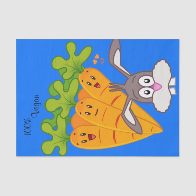 Tissue Paper Carrots Rabbit 100% Vegan (Front)