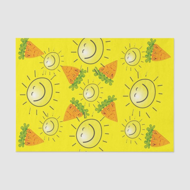 Tissue Paper Carrots Sun Yellow Vegan (Front)
