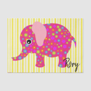 Tissue Paper Colorful Elephant Stripe Yellow