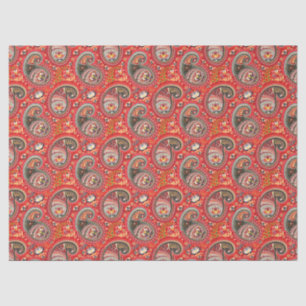 Tissue Paper Decoupage - Abstract Paisley Red