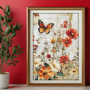 Tissue Paper Decoupage Autumn Wildflowers Var01