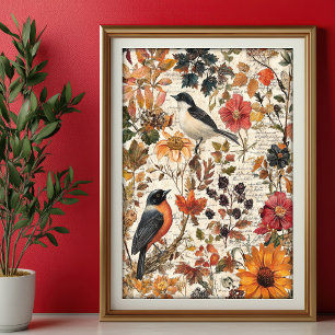 Tissue Paper Decoupage Autumn Wildflowers Var02