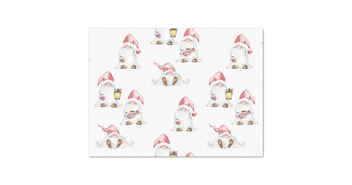 Tissue Paper Decoupage Christmas Gnomes Zazzle