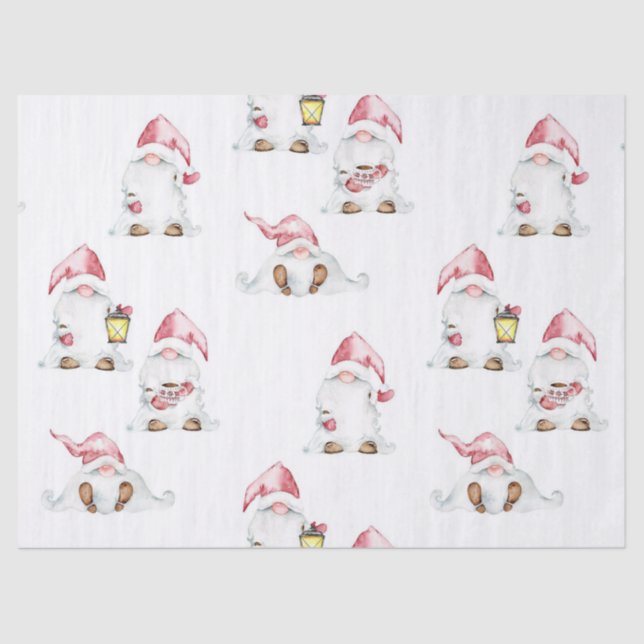 Tissue Paper Decoupage - Christmas Gnomes (Front)