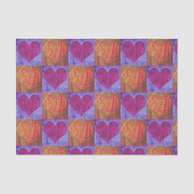 Tissue paper Decoupage - Heart Pop Art (Front)