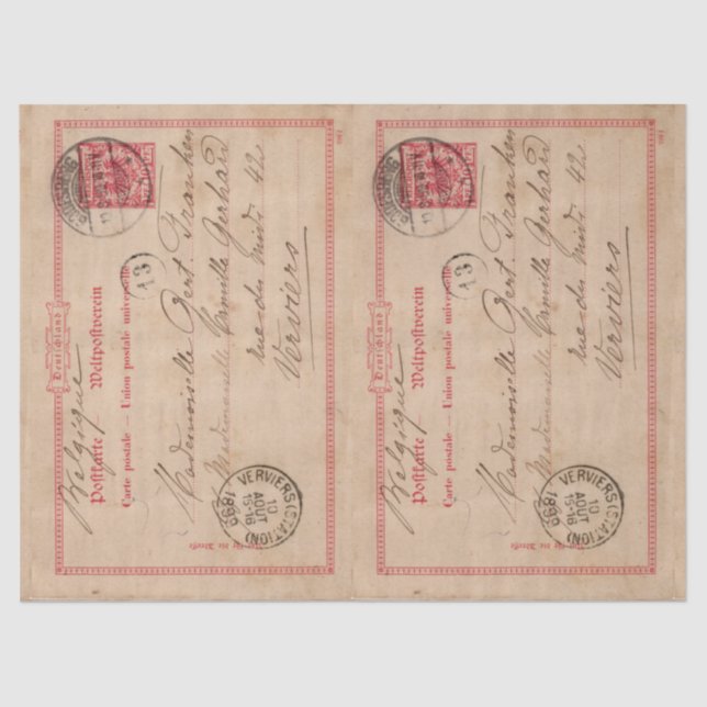 Tissue Paper Decoupage - Vintage German Postcard (Front)