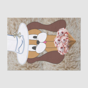 Tissue Paper Dog Strawberry Ice Cream