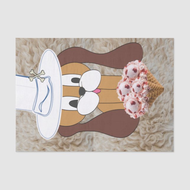 Tissue Paper Dog Strawberry Ice Cream (Front)