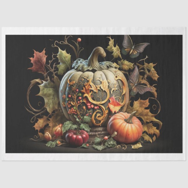 Tissue Paper- fall 'N' pumpkins Paper (Front)