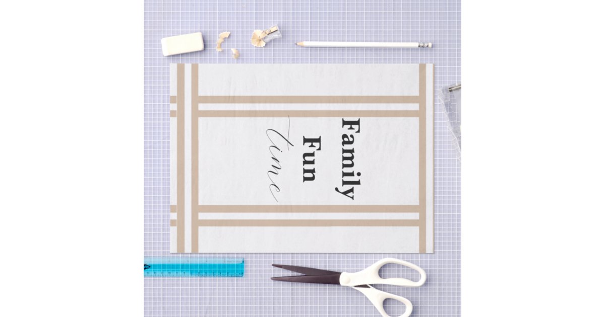 Tissue Paper Family Fun Time Beige & White Stripe | Zazzle