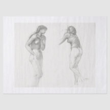 TISSUE PAPER : FEMALE STUDY : EDWARD BURNE JONES