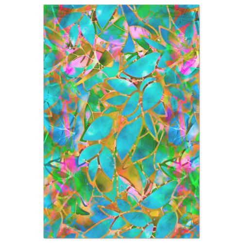 Tissue Paper Floral Abstract Stained Glass
