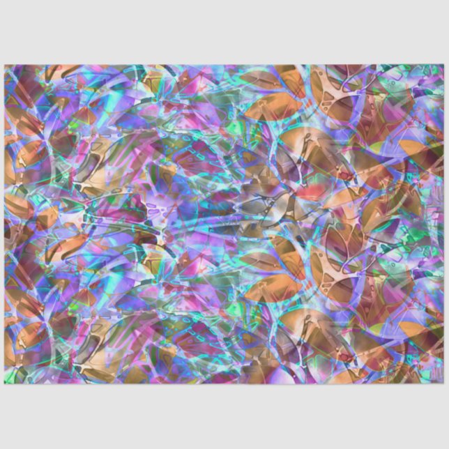 Tissue Paper Floral Abstract Stained Glass (Front)