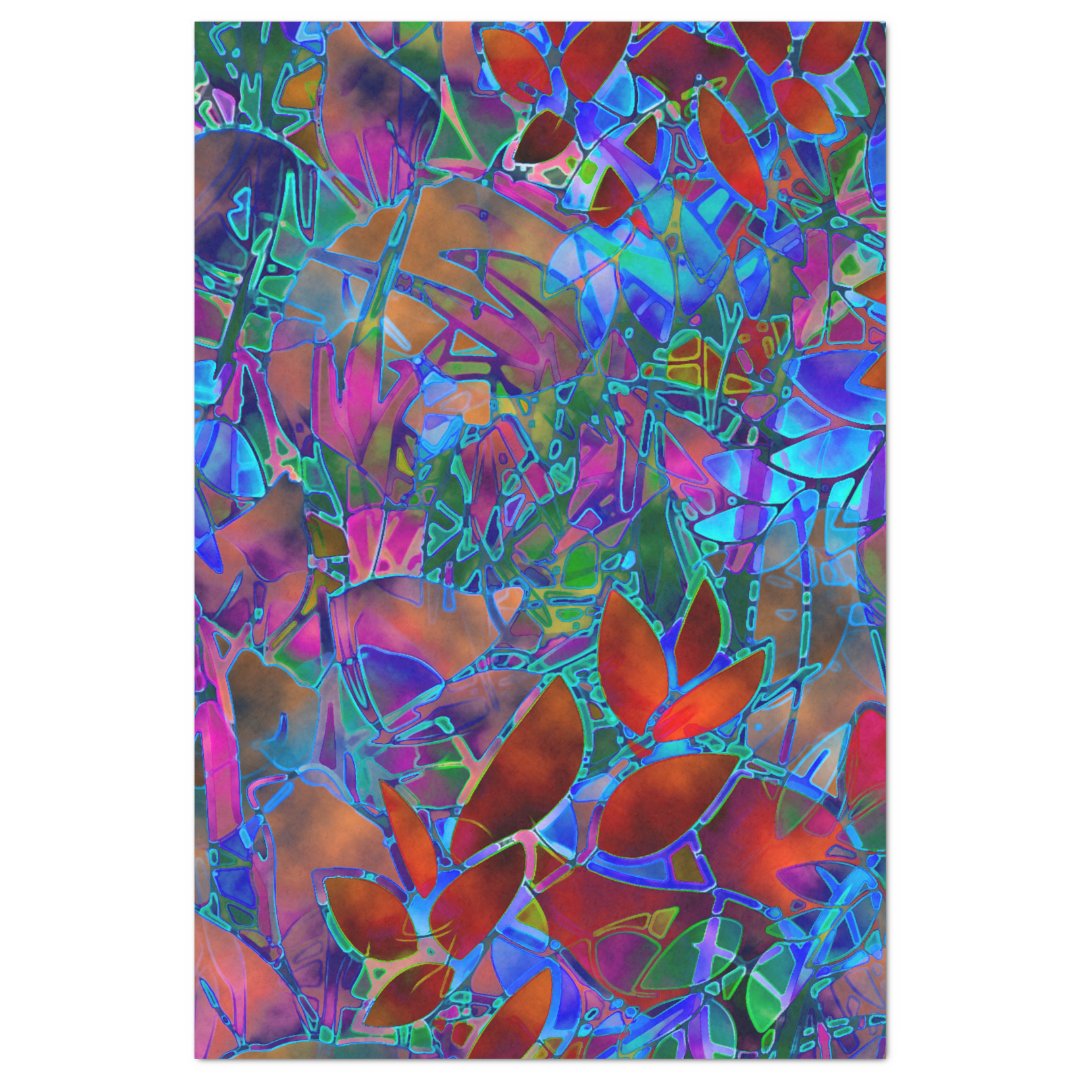 Tissue Paper Floral Abstract Stained Glass Zazzle