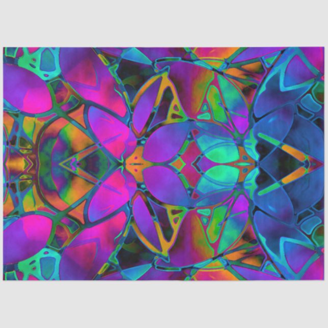 Tissue Paper Floral Fractal Art (Front)