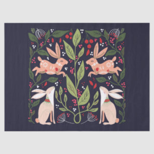 TISSUE PAPER : FOLK ART : RABBITS