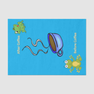 Tissue Paper Frogs Before & After Coffee