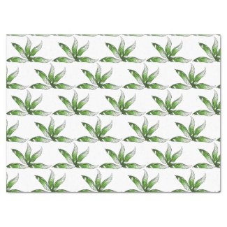 Tissue Paper - Green Feather Design
