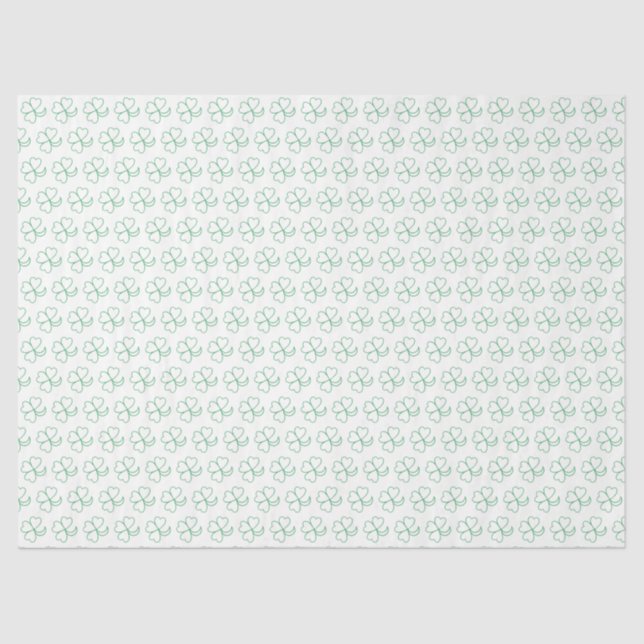 Tissue Paper - Green Shamrock Outlines (Front)
