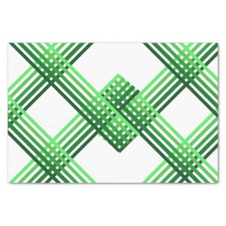 Tissue Paper - Green Stripes Crossed