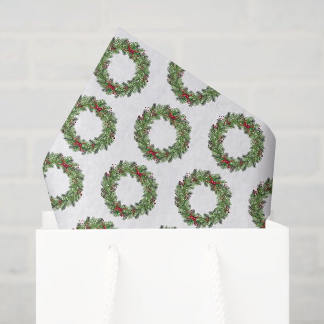 Tissue Paper-Holiday Wreath Tissue Paper (Gift Bag)