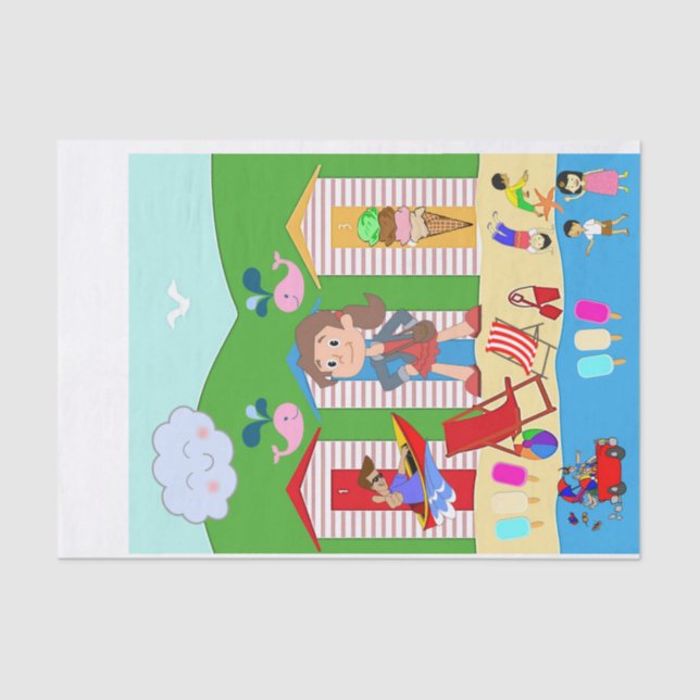 Tissue Paper Ice Cream Beach Fun (Front)