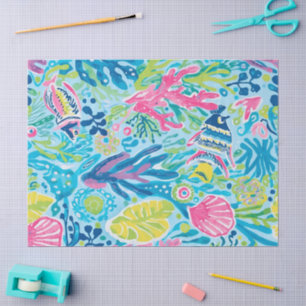 Tissue paper in stylish graphic