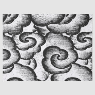 Tissue Paper JAPANESE CLOUDS IN BLACK