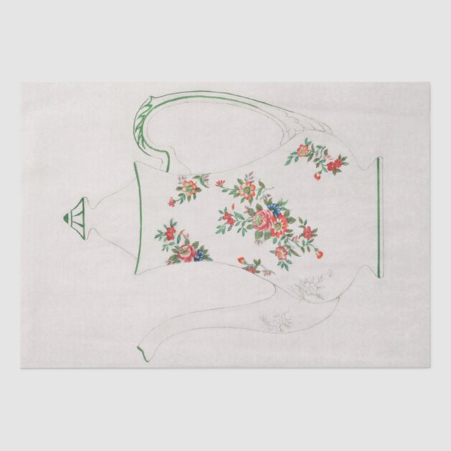 TISSUE PAPER  : JAPANESE : TEAPOT DESIGN FROM 1910 (Front)