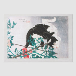TISSUE PAPER : JAPANESE WOODBLOCK :Cat with Tomato