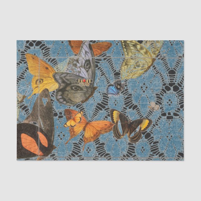 TISSUE PAPER LACE PATTERN WITH BUTTERFLIES (Front)