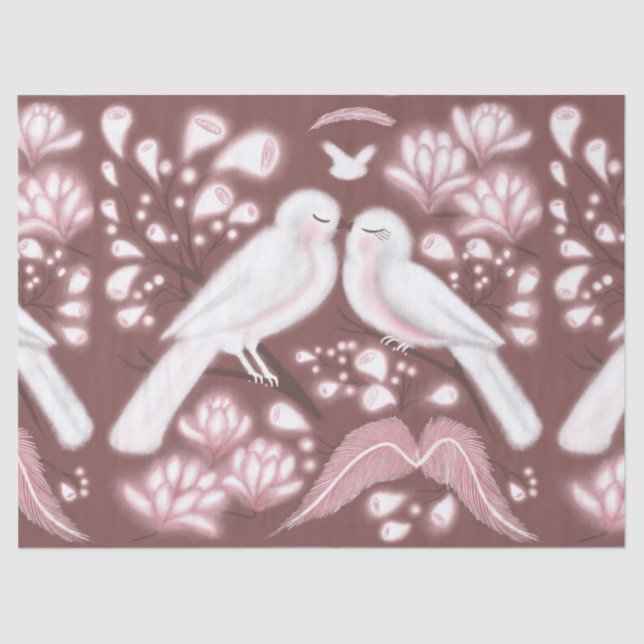 Tissue paper love birds (Front)