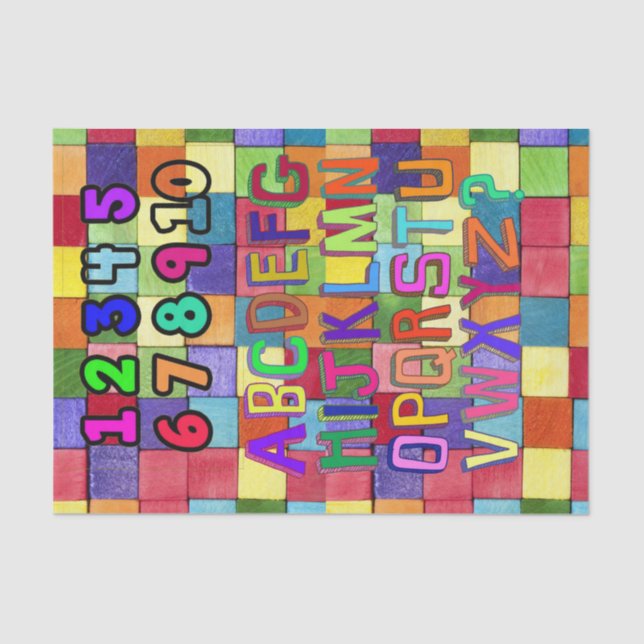 Tissue Paper Numbers Alphabet Colors (Front)