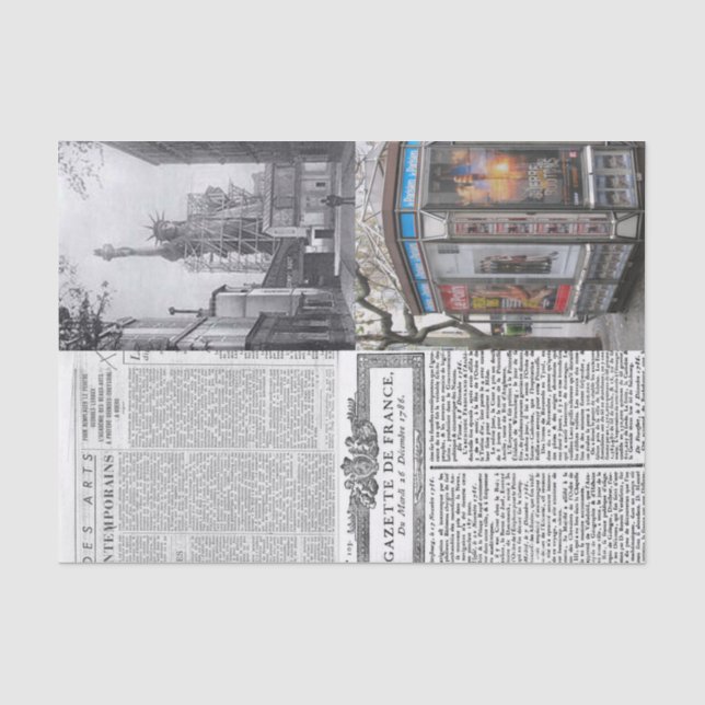 Tissue Paper Paris France Newspaper (Front)